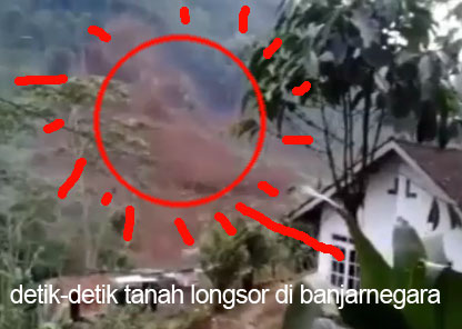 Video Amatir Detik-Detik Tanah Longsor di Banjarnegara